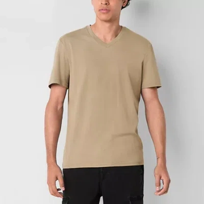 Arizona Mens V Neck Short Sleeve T-shirt In Neutral