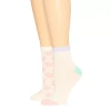 Arizona Mesh Waffle Womens 2 Pair Quarter Ankle Socks In White