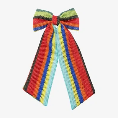 Arizona Multi Color Striped Knit Hair Bow
