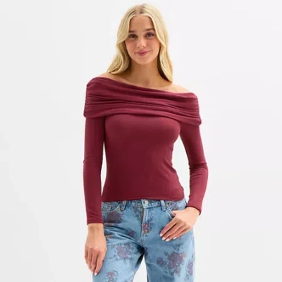 Arizona Over The Shoulder Womens Juniors Long Sleeve T-shirt In Red