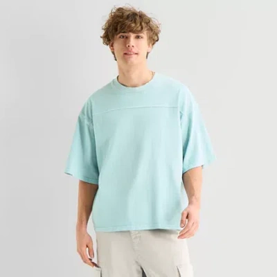 Arizona Oversized Boxy Fit Mens Crew Neck Short Sleeve T-shirt In Blue