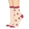 Arizona Sheer Womens 2 Pair Quarter Ankle Socks In Red