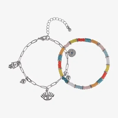 Arizona Silver Tone Womens 2-pc. Bracelet Set