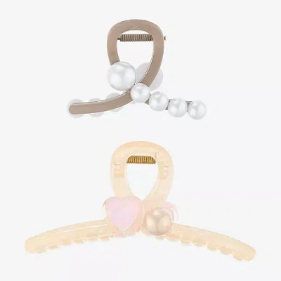 Arizona Simulated Pearl 2-pc. Hair Clip In Brown