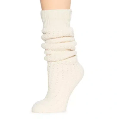 Arizona Slouch Womens 1 Pair Crew Socks In White