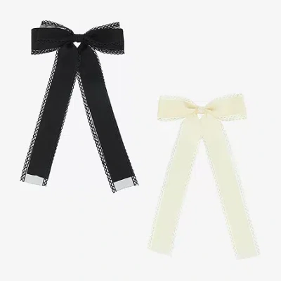Arizona White & Black 2-pc. Hair Bow In Animal Print