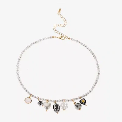 Arizona Womens 18 Inch Statement Necklace In Metallic