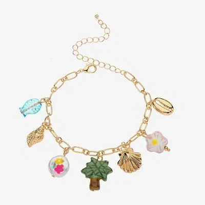 Arizona Womens Charm Bracelet In Gold