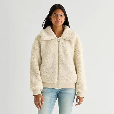 Arizona Womens Heavyweight Bomber Coat In Beige