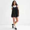Arizona Womens Juniors Babydoll Dress In Black