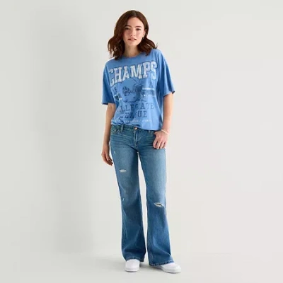 Arizona Womens Juniors Bootcut Jean In Blue