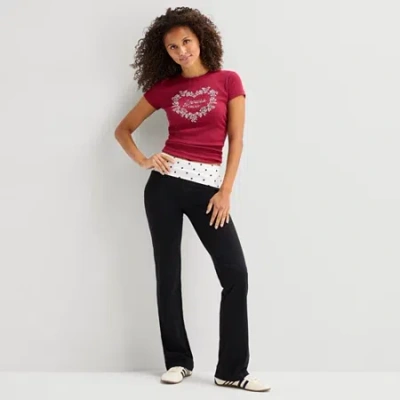 Arizona Womens Juniors Bootcut Lounge Pant In Black