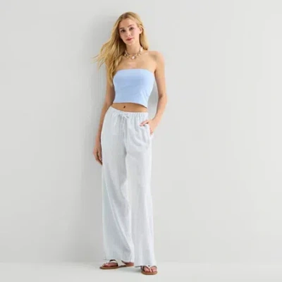 Arizona Womens Juniors Bootcut Low Rise Drawstring Pant In Blue