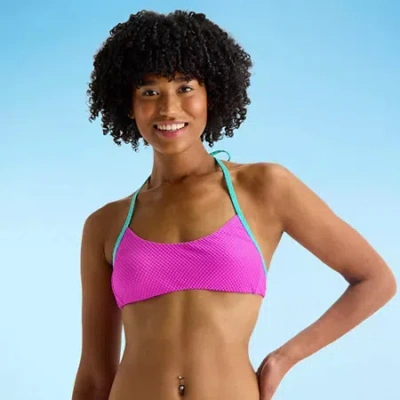 Arizona Womens Juniors Bralette Bikini Swimsuit Top In Purple