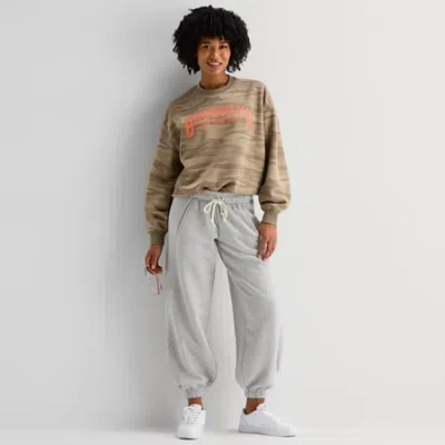 Arizona Womens Juniors Cuffed Fleece Sweatpant In Brown