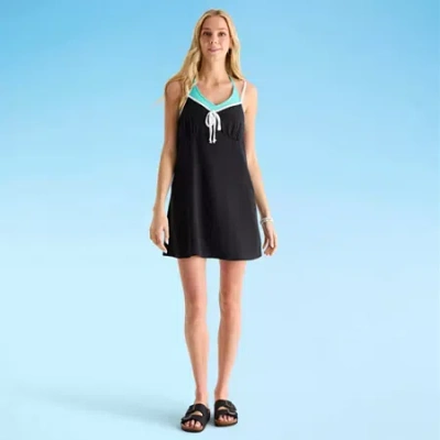 Arizona Womens Juniors Dress Swimsuit Cover-up In Black