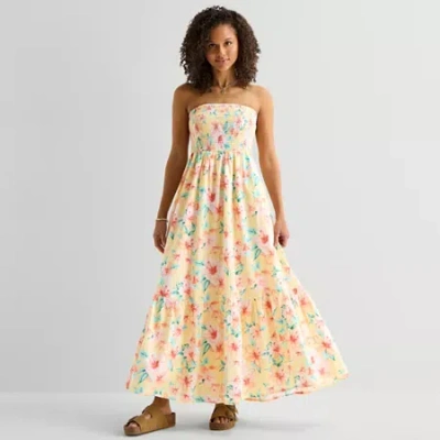 Arizona Womens Juniors Floral Maxi Dress In Multi