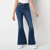 Arizona Womens Juniors High Rise Flare Leg Jean In Blue