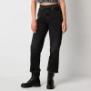 Arizona Womens Juniors Highest Rise Straight Leg Jean In Black