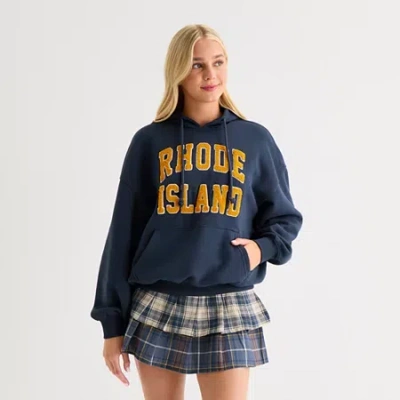 Arizona Womens Juniors Hooded Long Sleeve Sweatshirt In Blue