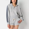Arizona Womens Juniors Hooded Long Sleeve Sweatshirt In Gray