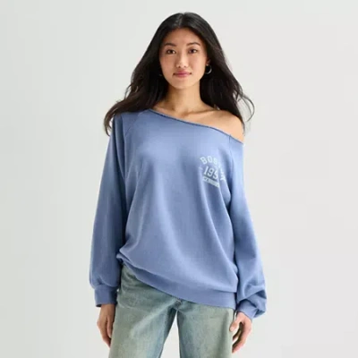 Arizona Womens Juniors Long Sleeve Sweatshirt In Blue