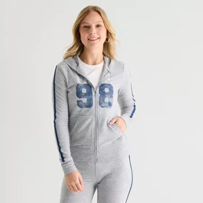 Arizona Womens Juniors Long Sleeve Sweatshirt In Gray