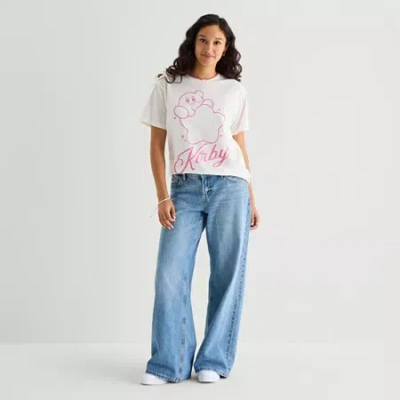 Arizona Womens Juniors Low Rise Baggy Fit Jean In White
