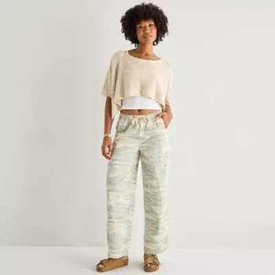 Arizona Womens Juniors Low Rise Barrel Jean In Black
