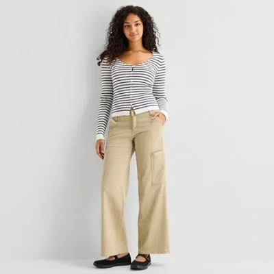 Arizona Womens Juniors Low Rise Cargo Pant In Multi