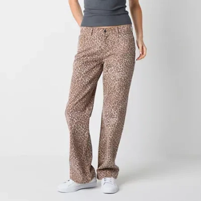 Arizona Womens Juniors Low Rise Straight Leg Jean In Brown