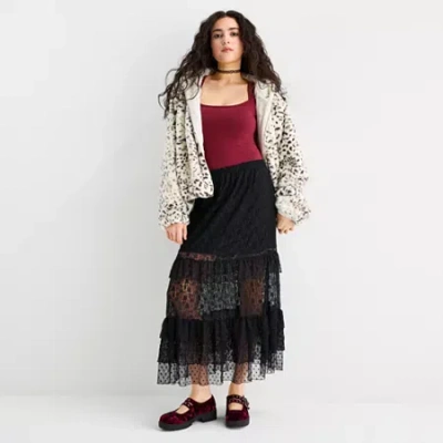 Arizona Womens Juniors Maxi Skirt In Black