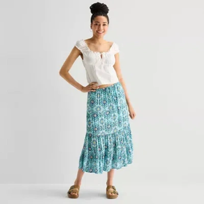 Arizona Womens Juniors Maxi Skirt In Blue