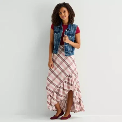Arizona Womens Juniors Maxi Skirt In Neutral
