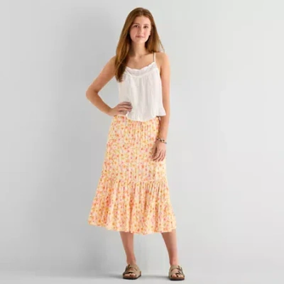Arizona Womens Juniors Maxi Skirt In Yellow