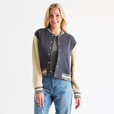 Arizona Womens Juniors Midweight Bomber Jacket In Blue