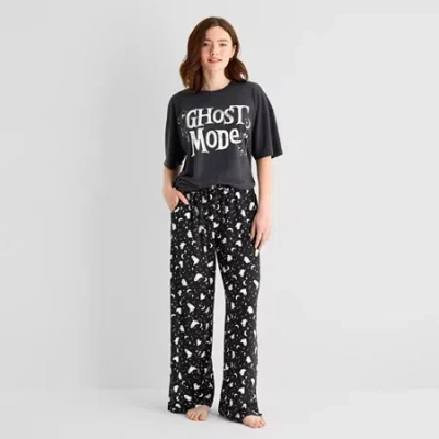 Arizona Womens Juniors Pajama Pants In Black