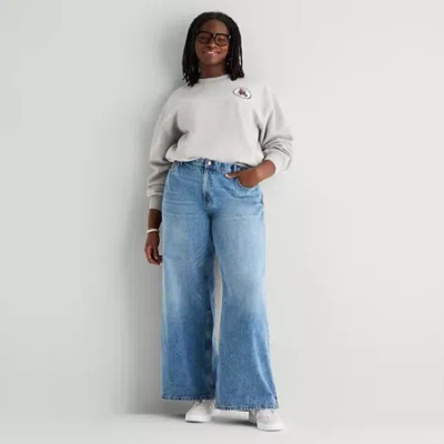 Arizona Womens Juniors Plus Low Rise Baggy Fit Jean In Blue