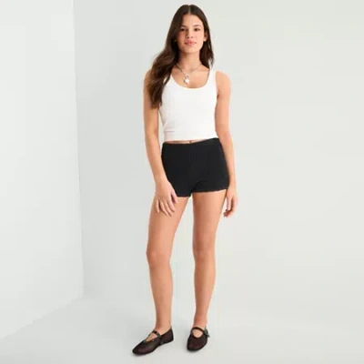Arizona Womens Juniors Pull-on Short In Black