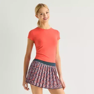 Arizona Womens Juniors Round Neck Short Sleeve T-shirt In Orange