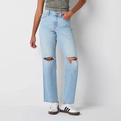 Arizona Womens Juniors Short High Rise Curvy Fit Jean In Blue