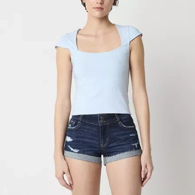 Arizona Womens Juniors Short Sleeve T-shirt In Blue