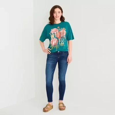 Arizona Womens Juniors Skinny Fit Jean In Blue