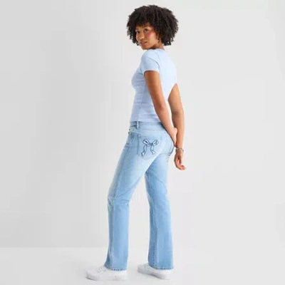 Arizona Womens Juniors Straight Leg Jean In Blue