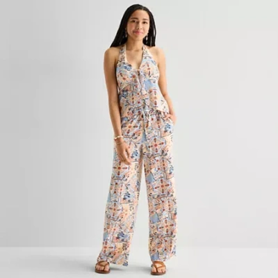 Arizona Womens Juniors Straight Pull-on Pant In Multi