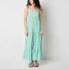 Arizona Womens Juniors Striped Maxi Dress In Multi