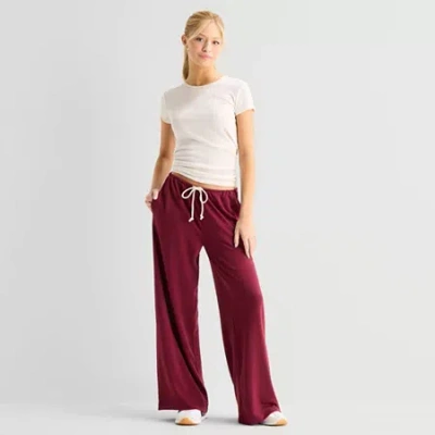 Arizona Womens Juniors Sweatpant In Burgundy