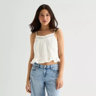 Arizona Womens Juniors Tank Top In White