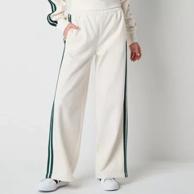 Arizona Womens Juniors Wide Leg Pull-on Pant In White