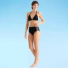 Arizona Womens Lined Juniors High Waist Bikini Swimsuit Bottom In Black